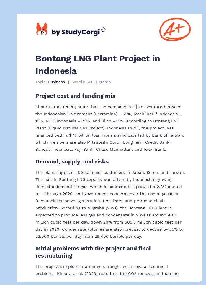 Bontang LNG Plant Project in Indonesia. Page 1
