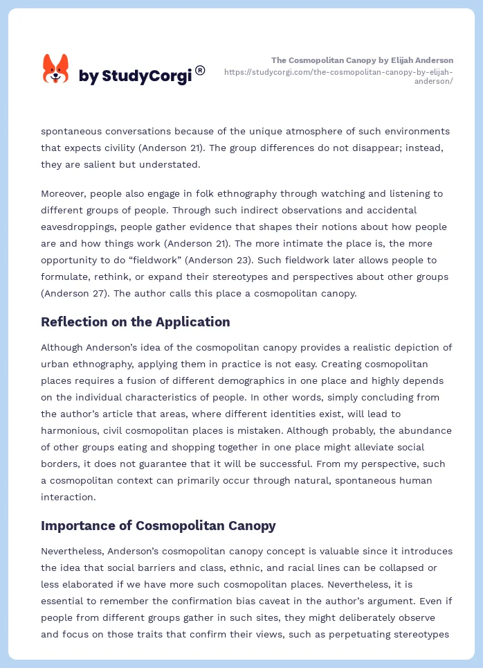 The Cosmopolitan Canopy by Elijah Anderson. Page 2