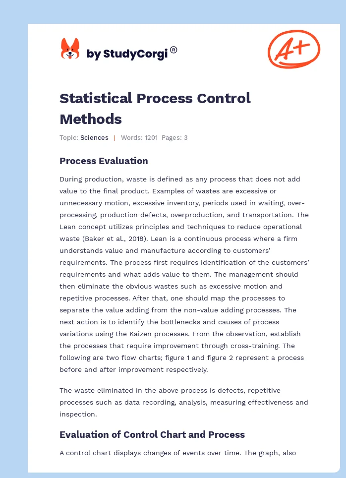 Statistical Process Control Methods. Page 1
