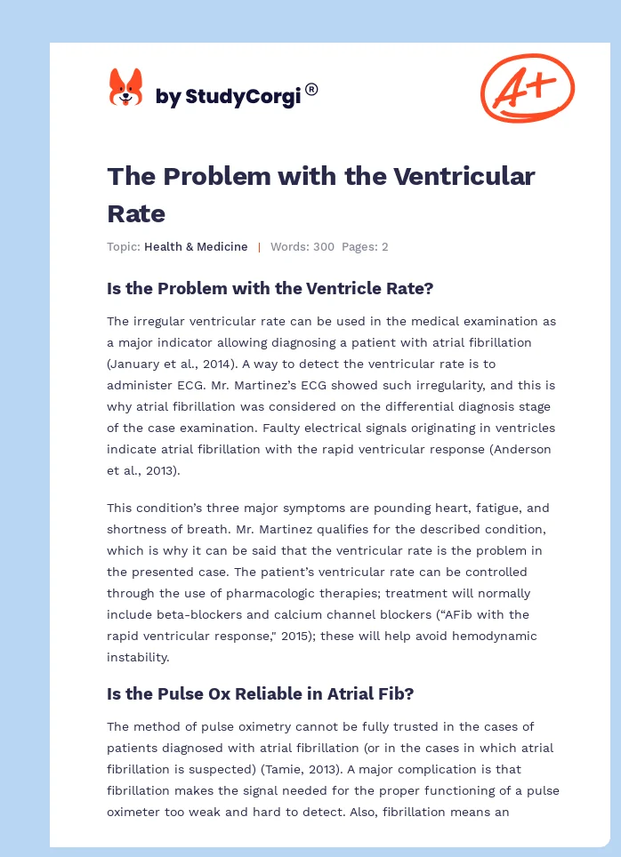The Problem with the Ventricular Rate. Page 1