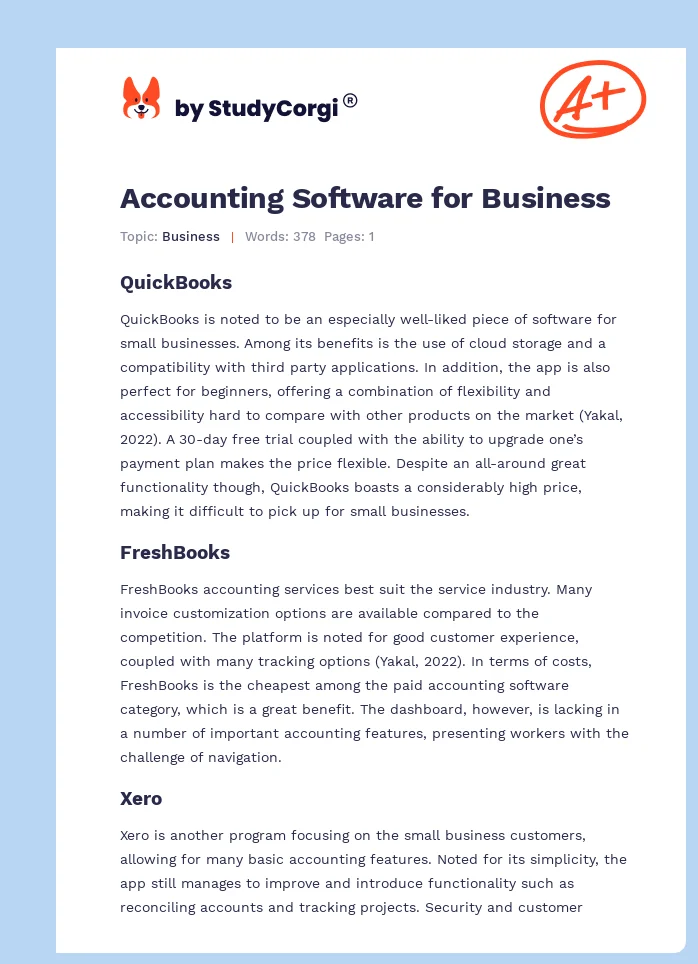 Accounting Software for Business. Page 1