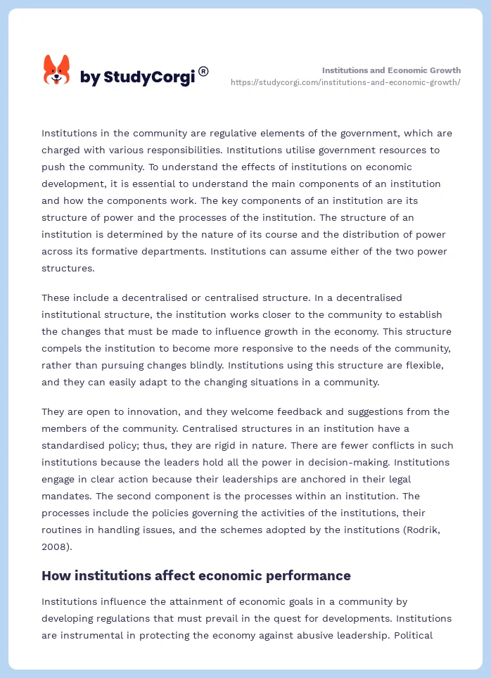 Institutions and Economic Growth. Page 2
