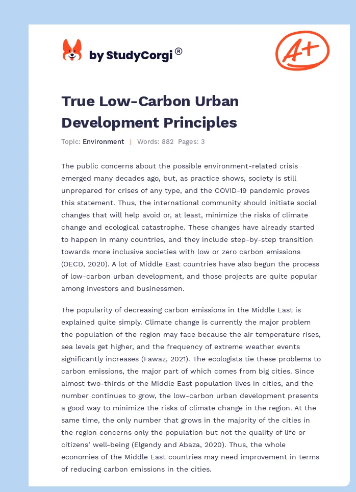 True Low-Carbon Urban Development Principles. Page 1