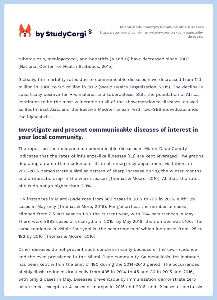 Miami-Dade County's Communicable Diseases. Page 2