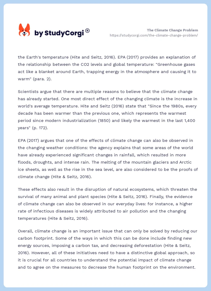 The Climate Change Problem. Page 2