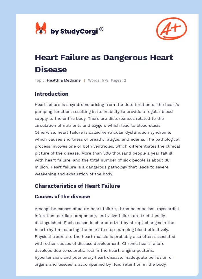 Heart Failure as Dangerous Heart Disease. Page 1