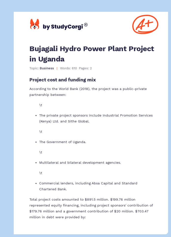 Bujagali Hydro Power Plant Project in Uganda. Page 1