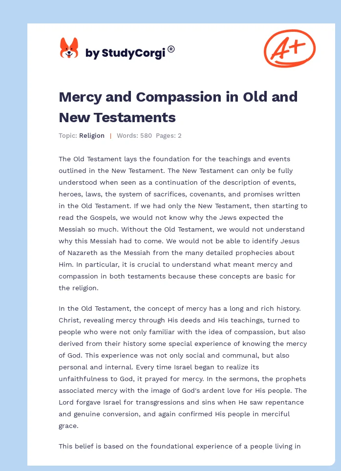 Mercy and Compassion in Old and New Testaments. Page 1