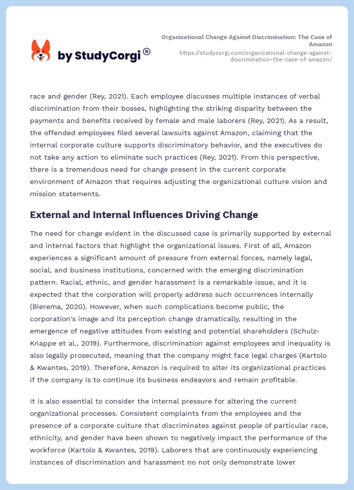 Organizational Change Against Discrimination: The Case of Amazon. Page 2