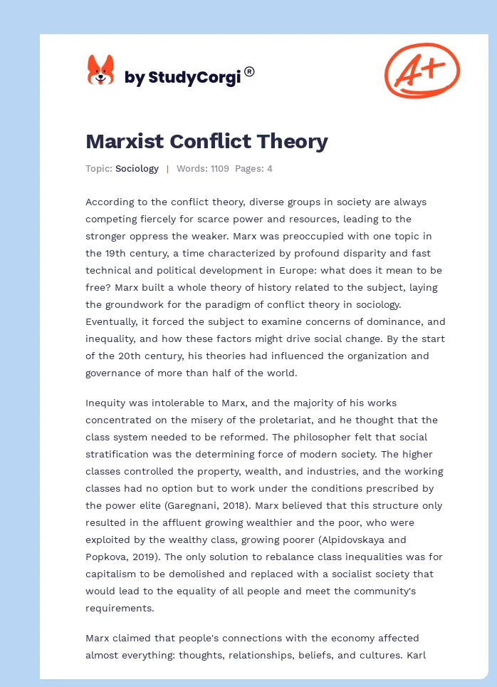 Marxist Conflict Theory. Page 1