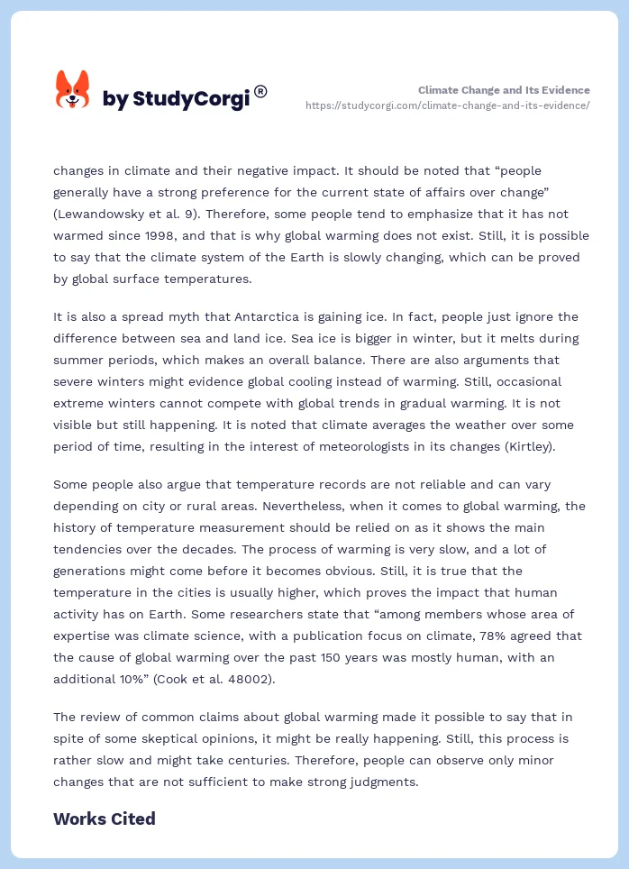 Climate Change and Its Evidence. Page 2