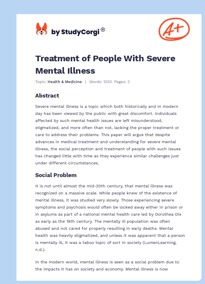 Treatment of People With Severe Mental Illness. Page 1