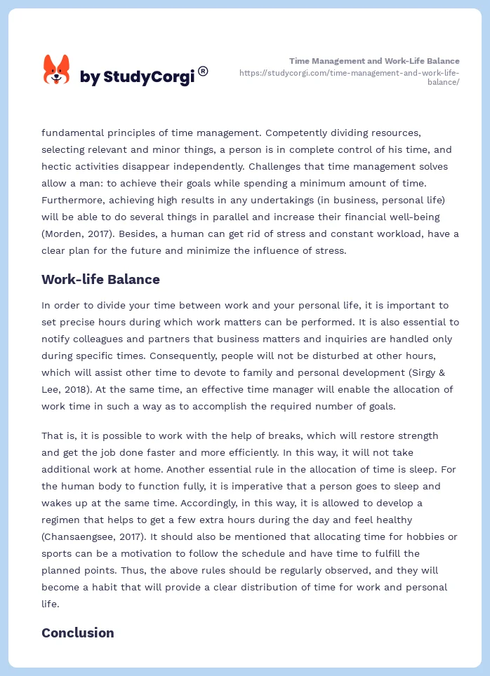 Time Management and Work-Life Balance. Page 2
