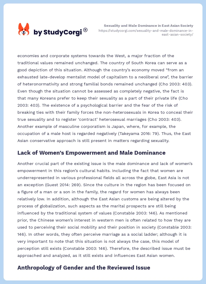 Sexuality and Male Dominance in East Asian Society. Page 2