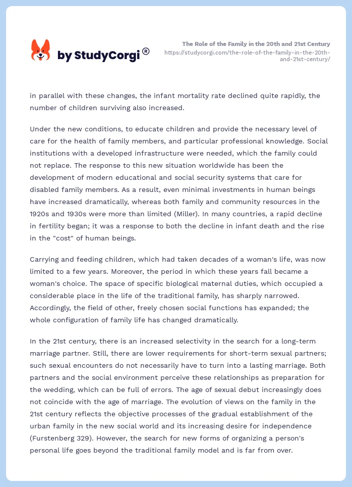 The Role of the Family in the 20th and 21st Century. Page 2