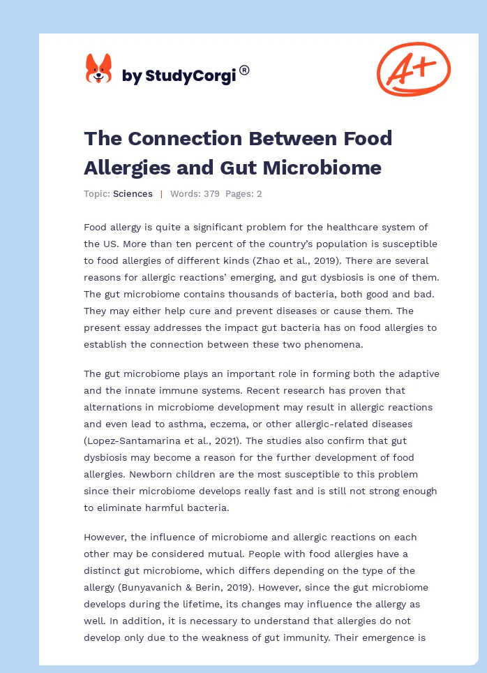 The Connection Between Food Allergies and Gut Microbiome. Page 1