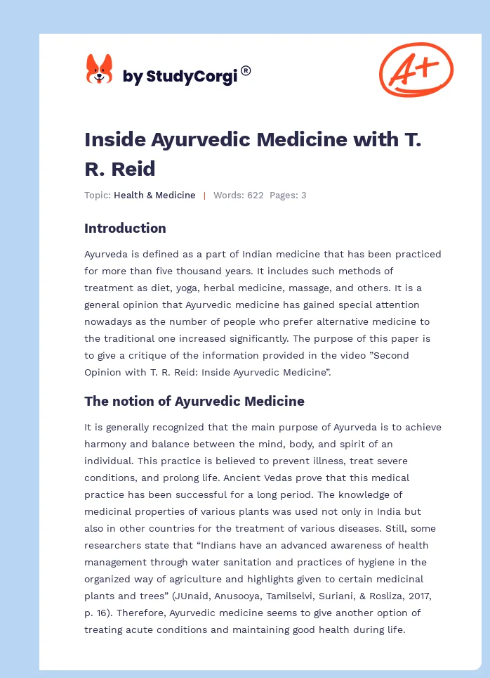 Inside Ayurvedic Medicine with T. R. Reid. Page 1