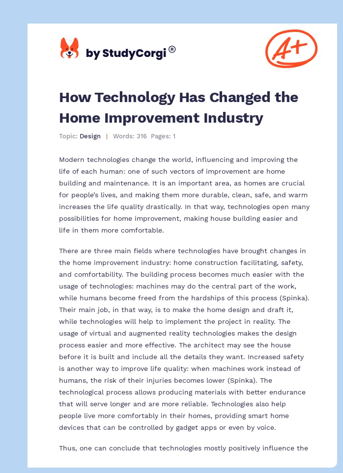 How Technology Has Changed the Home Improvement Industry. Page 1