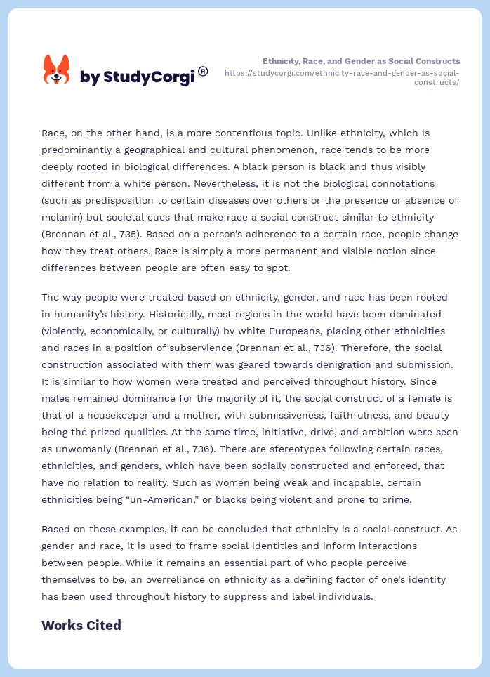 Ethnicity, Race, and Gender as Social Constructs. Page 2