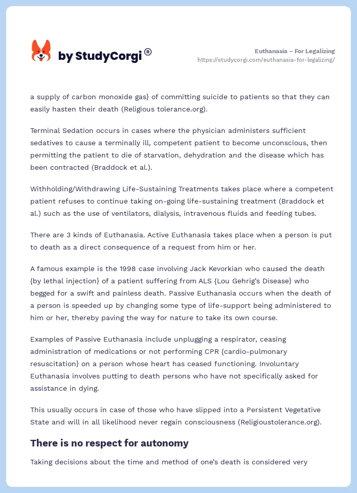 Euthanasia – For Legalizing. Page 2
