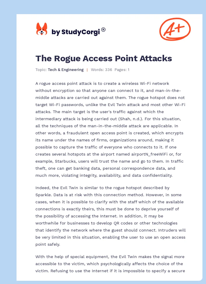 The Rogue Access Point Attacks. Page 1