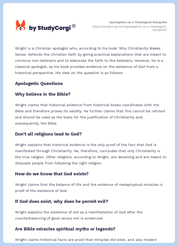 Apologetics as a Theological Discipline. Page 2