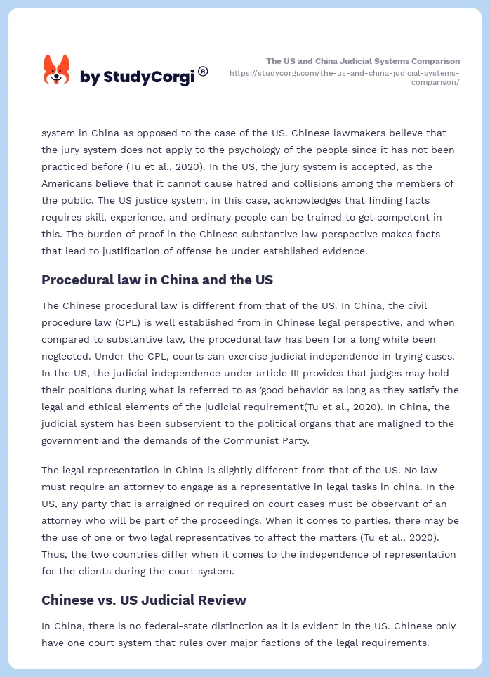 The US and China Judicial Systems Comparison. Page 2