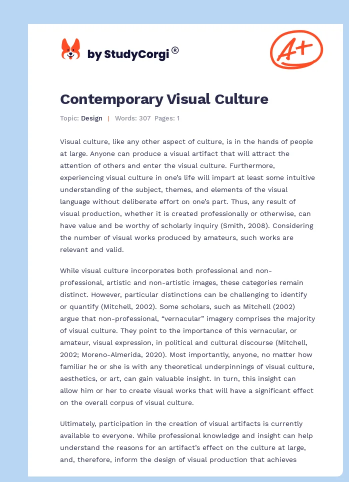 Contemporary Visual Culture. Page 1