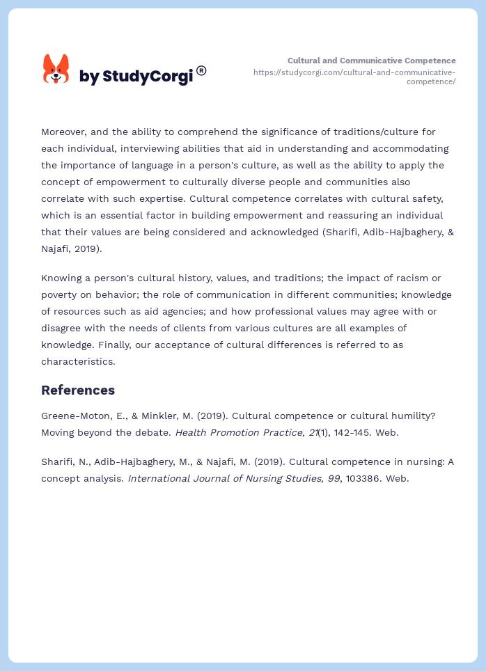 Cultural and Communicative Competence. Page 2