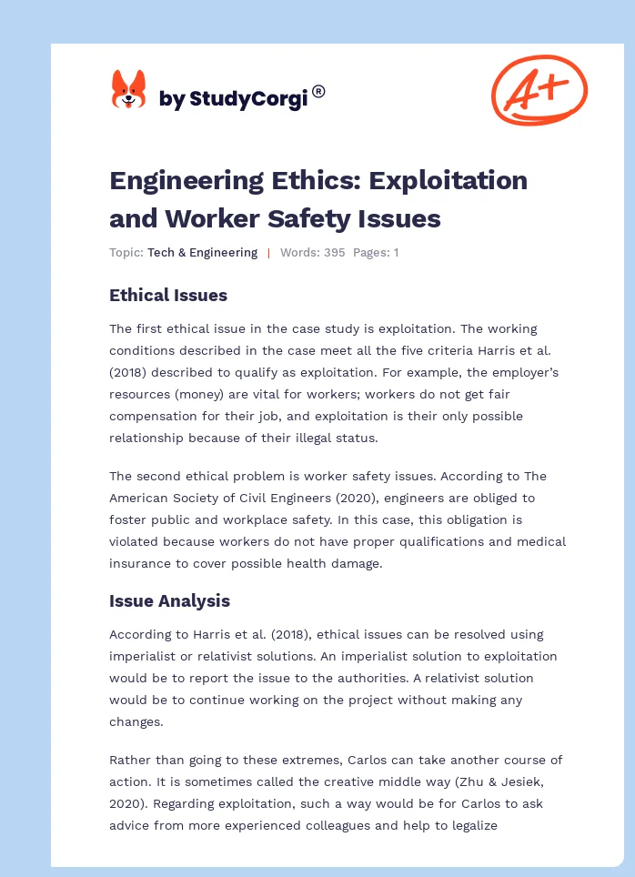 Engineering Ethics: Exploitation and Worker Safety Issues. Page 1