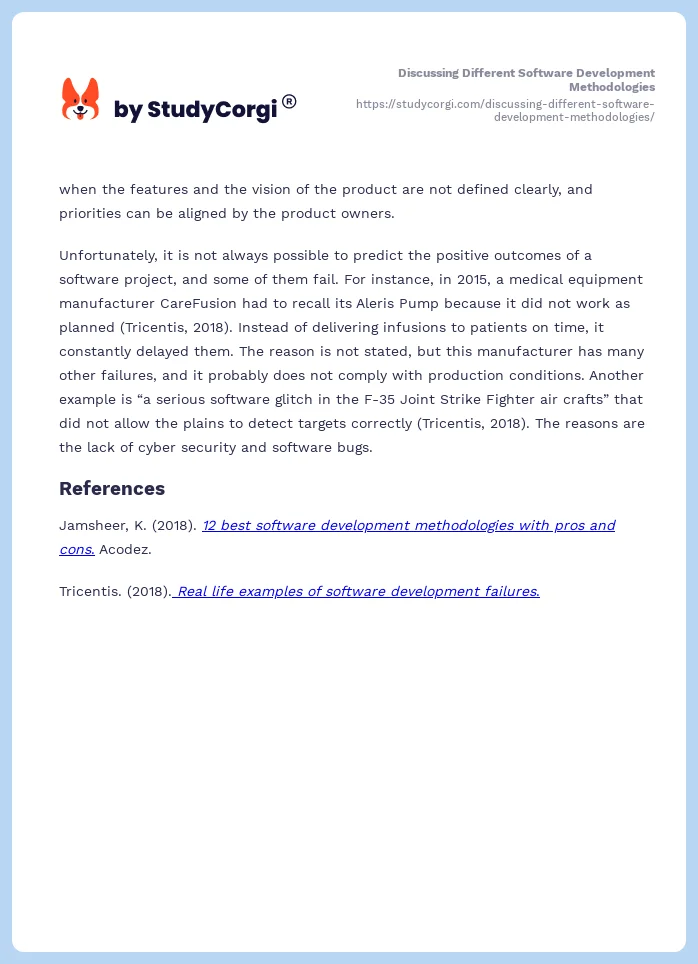 Discussing Different Software Development Methodologies. Page 2
