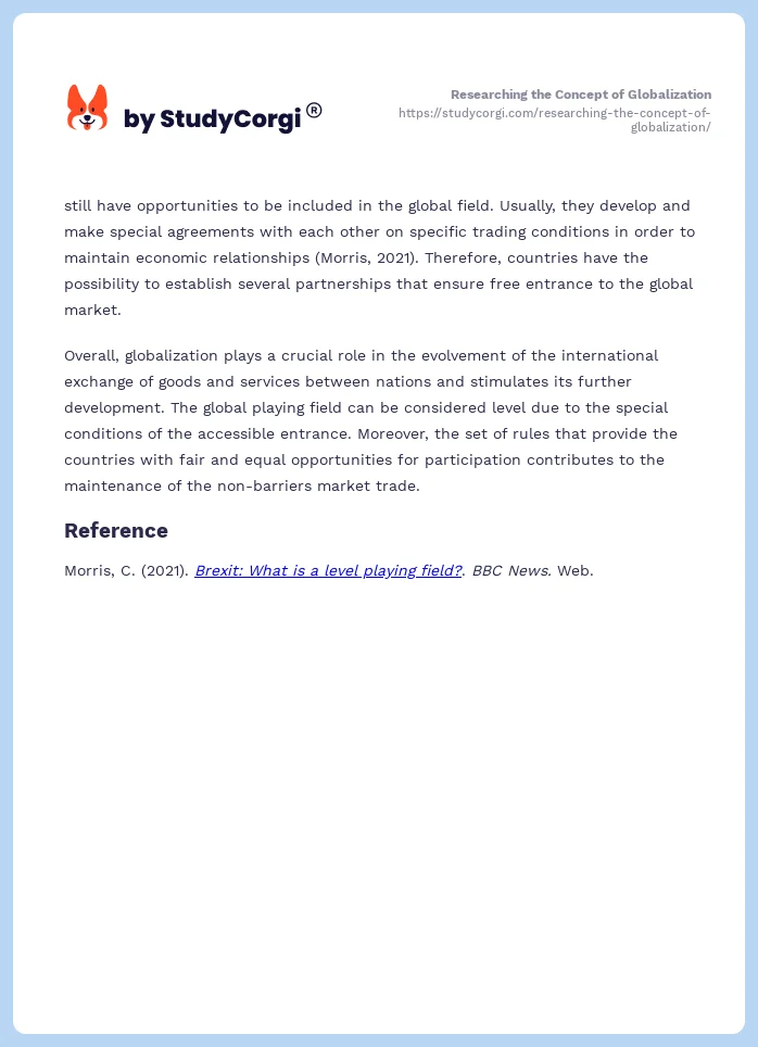 Researching the Concept of Globalization. Page 2