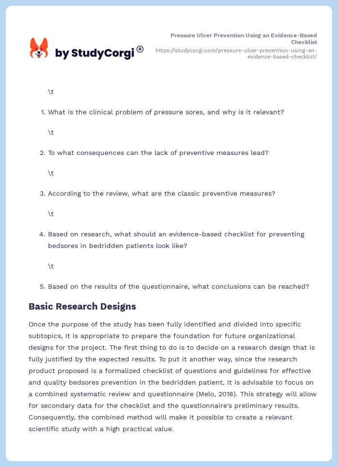 Pressure Ulcer Prevention Using an Evidence-Based Checklist. Page 2
