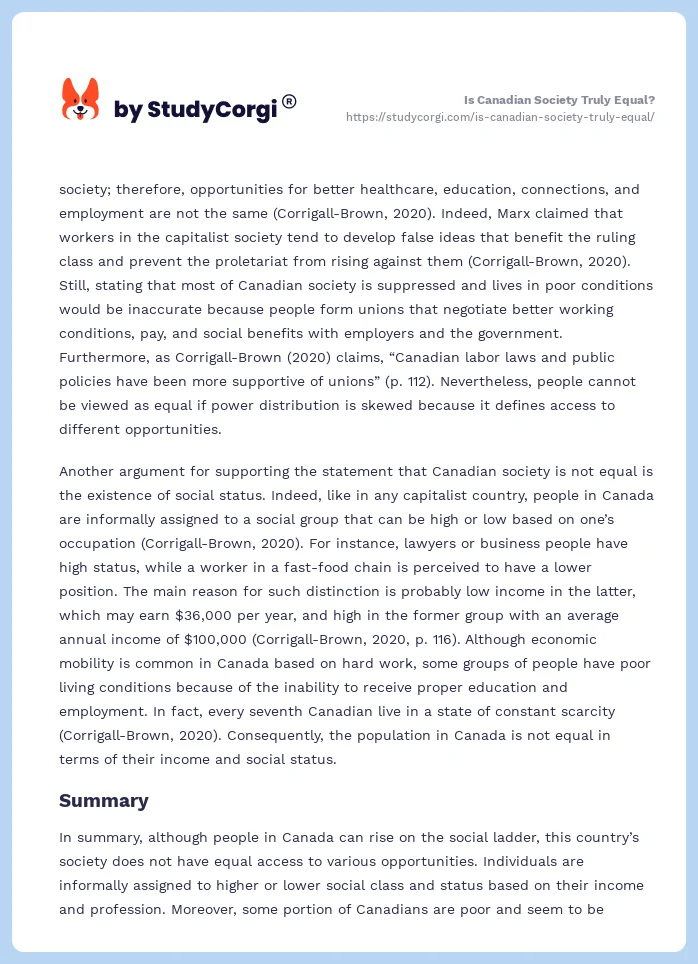 Is Canadian Society Truly Equal?. Page 2