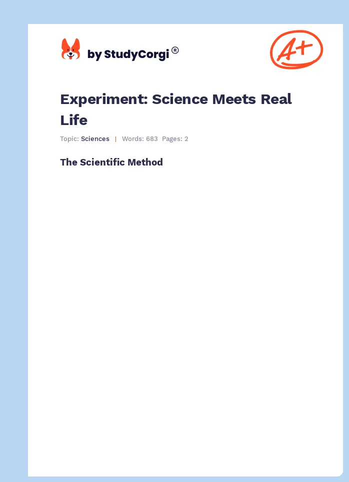 Experiment: Science Meets Real Life. Page 1