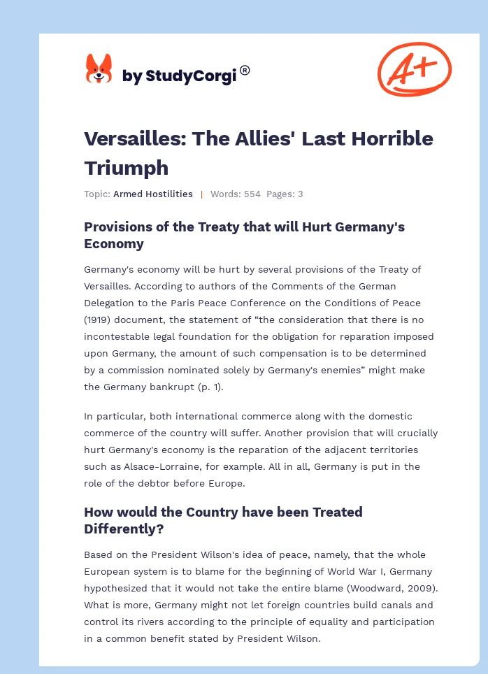 Versailles: The Allies' Last Horrible Triumph. Page 1