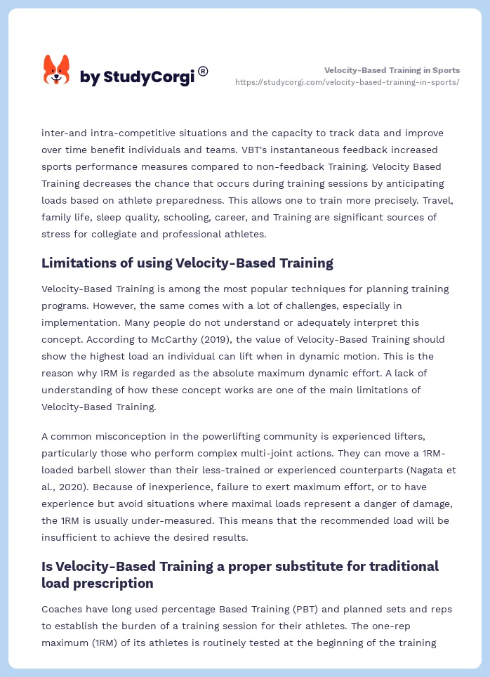 Velocity-Based Training in Sports. Page 2