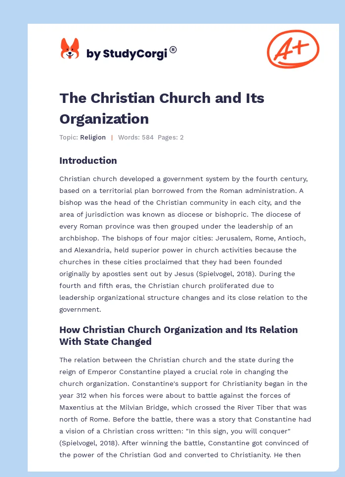 The Christian Church and Its Organization. Page 1