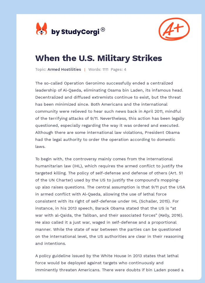 When the U.S. Military Strikes. Page 1