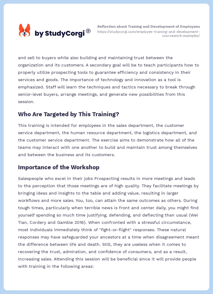 Employee Training and Development. Page 2