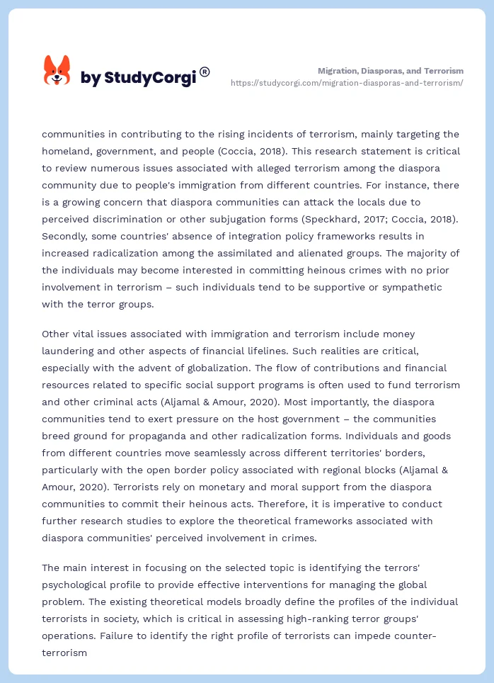 Migration, Diasporas, and Terrorism. Page 2