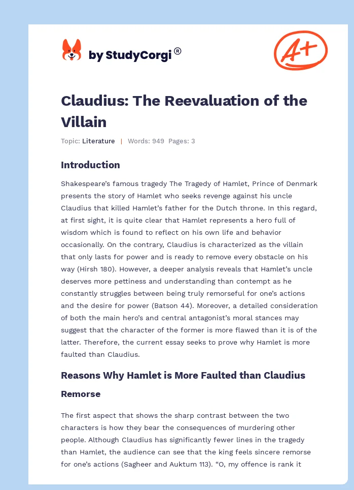 Claudius: The Reevaluation of the Villain. Page 1
