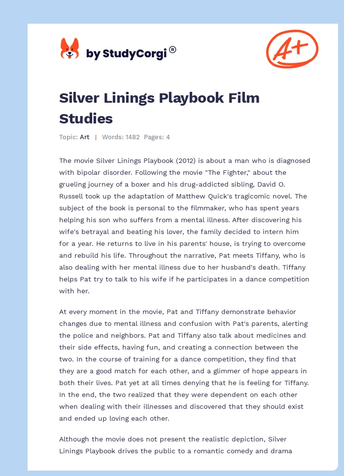 Silver Linings Playbook Film Studies. Page 1