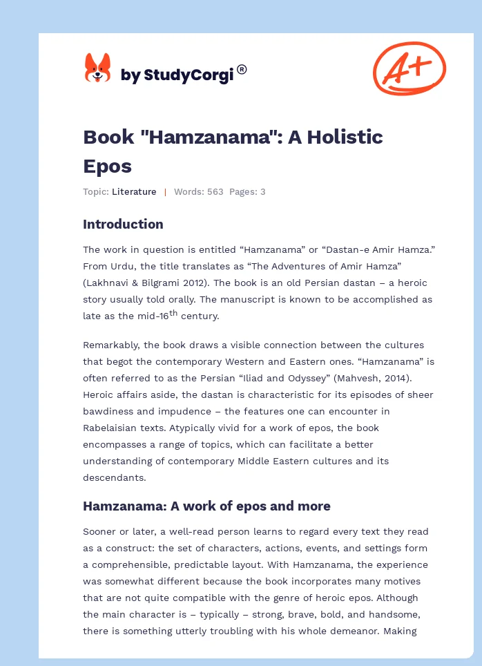Book "Hamzanama": A Holistic Epos. Page 1