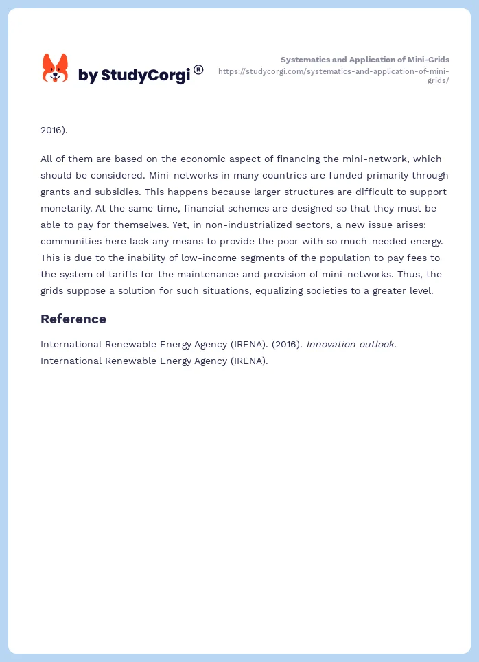 Systematics and Application of Mini-Grids. Page 2
