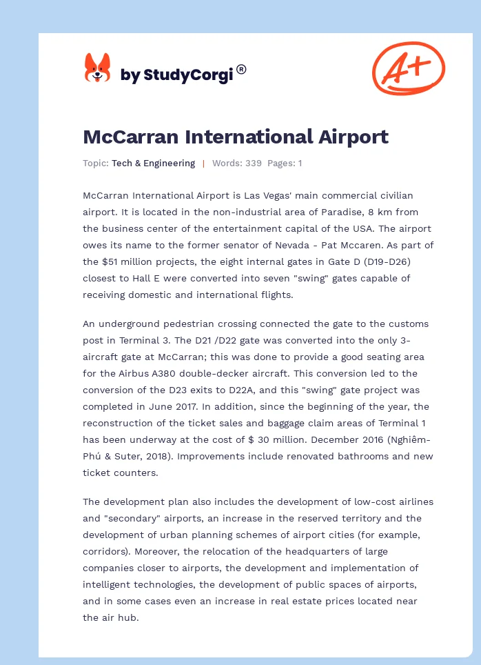 McCarran International Airport. Page 1