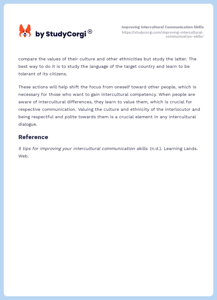 Improving Intercultural Communication Skills. Page 2