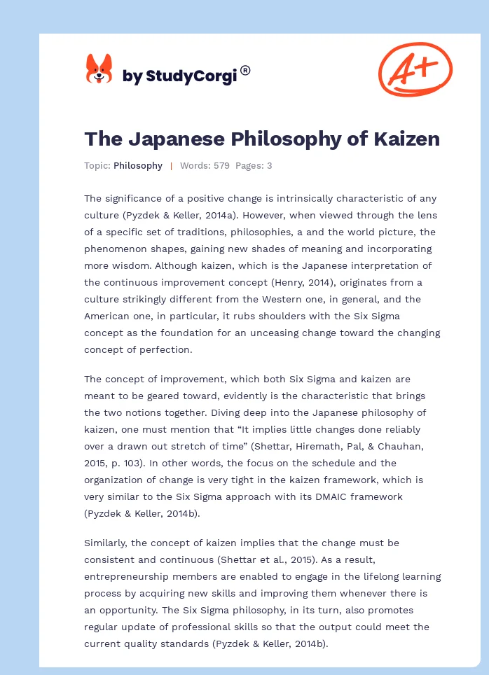 The Japanese Philosophy of Kaizen. Page 1