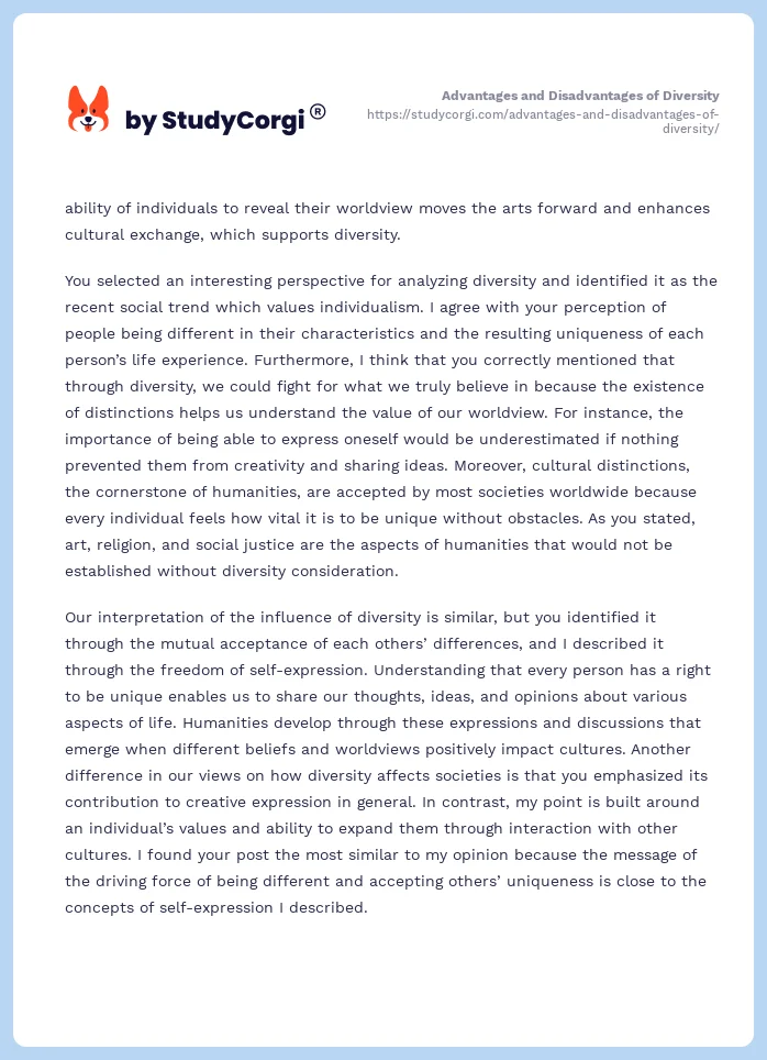 Advantages and Disadvantages of Diversity. Page 2