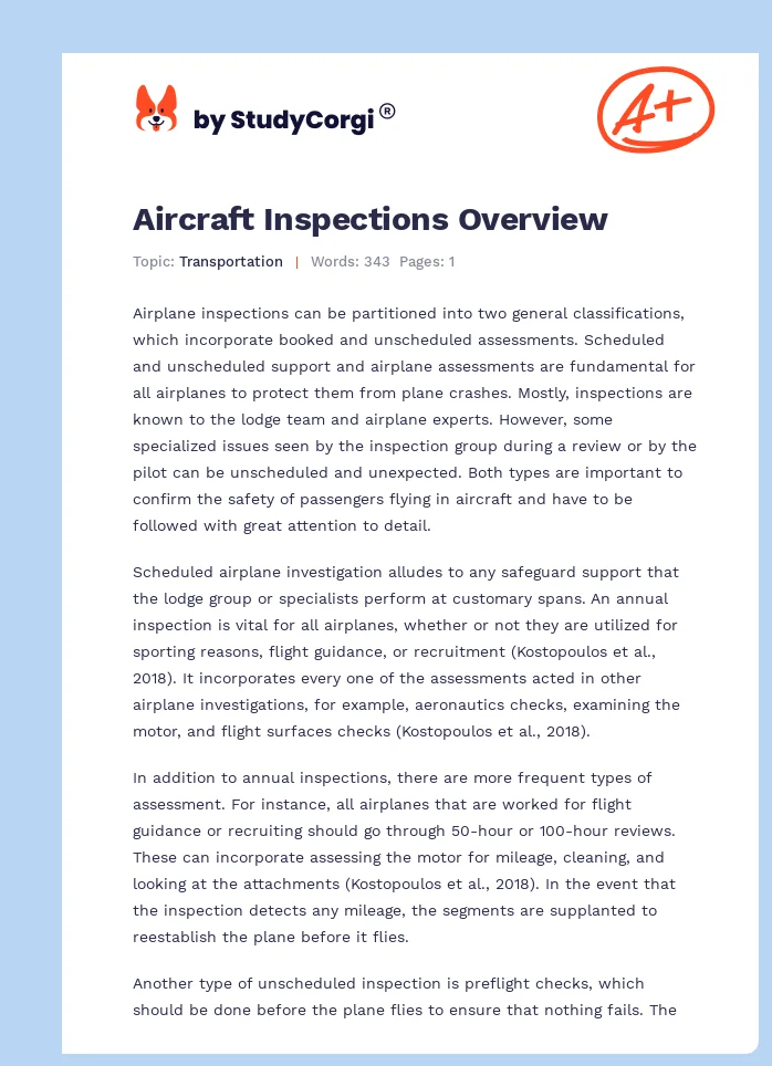 Aircraft Inspections Overview. Page 1
